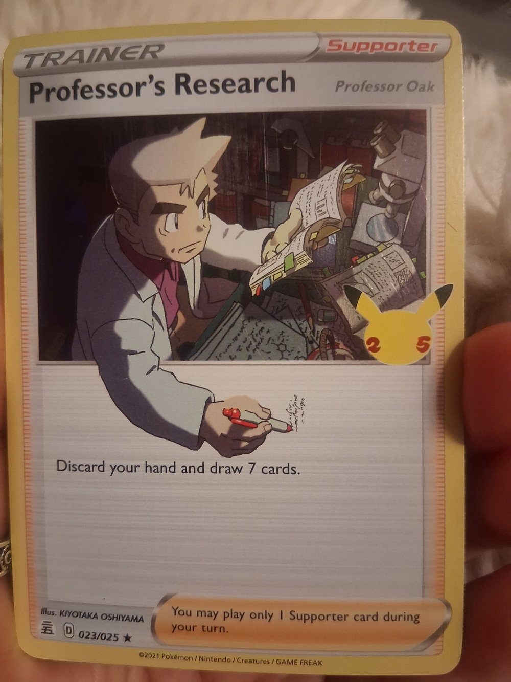 Trainer Supporter Card — Professor's Research (Yellow)